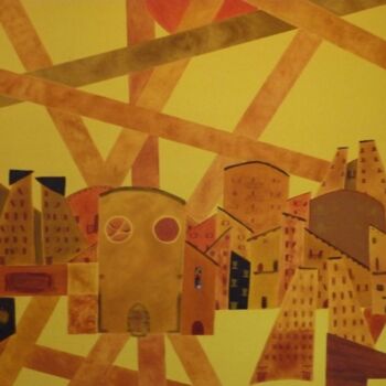 Peinture intitulée "Le village perdu dé…" par Pascal Russi (PRussi), Œuvre d'art originale, Huile