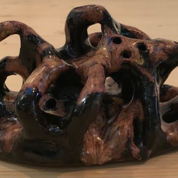 Sculpture titled "Rituel encens" by Pascale De Iudicibus, Original Artwork, Clay