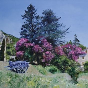 Peinture intitulée "Printemps à Monieux" par Pascale Harnisch, Œuvre d'art originale, Huile