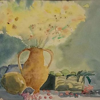 Painting titled "Les délices #artist…" by Pascale Coutoux, Original Artwork, Watercolor