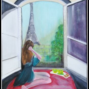 Peinture intitulée "Petit-déjeuner Pari…" par Pascaly, Œuvre d'art originale, Acrylique