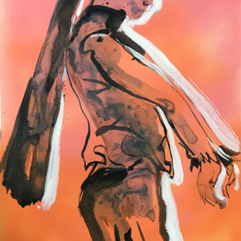 Картина под названием "Tail woman girl fas…" - Yuliia Pastukhova, Подлинное произведение искусства, Акрил