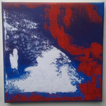제목이 "Trace rouge sur l'i…"인 미술작품 Patricia Saccaggi로, 원작, 아크릴 나무 들것 프레임에 장착됨