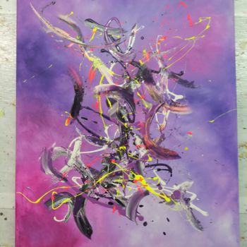 Painting titled "danseuse spatiale" by Patou.B, Original Artwork, Oil