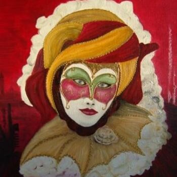 Painting titled "Carnaval de Venise…" by Patrice Butel, Original Artwork, Oil