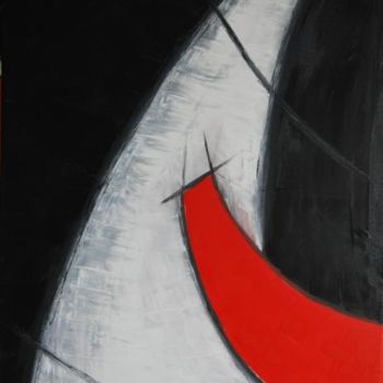 Painting titled "Black White Red  BW…" by Patrice Butel, Original Artwork, Oil
