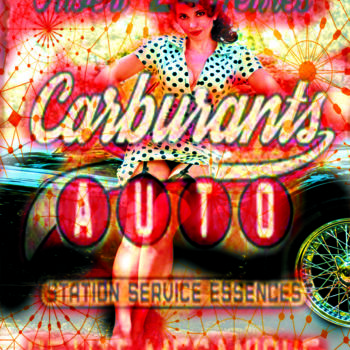 Arte digital titulada "Carburant pin up" por Patrice Fligny, Obra de arte original, Foto-montaje