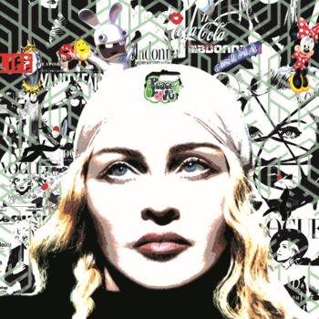 Artes digitais intitulada "Madonna pop toons" por Patrice Fligny, Obras de arte originais, Modelagem 3D Montado em Alumínio