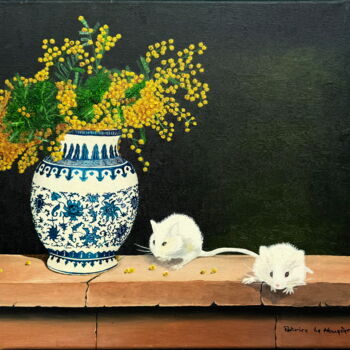 Painting titled "mimosa" by Patrice Le Houedec, Original Artwork, Oil