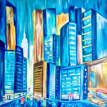 Pintura titulada "New York Blue" por Patrice Le Gall, Obra de arte original, Acrílico