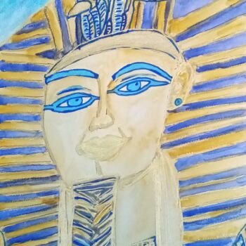 Malarstwo zatytułowany „Tutankhamen” autorstwa Patricia Brown (Artedibujopbrown), Oryginalna praca, Akwarela