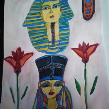 "Faraones" başlıklı Tablo Patricia Brown (Artedibujopbrown) tarafından, Orijinal sanat, Suluboya