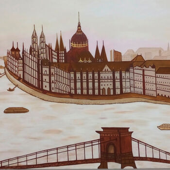 Картина под названием "Budapest" - Patricia Costa, Подлинное произведение искусства, Масло