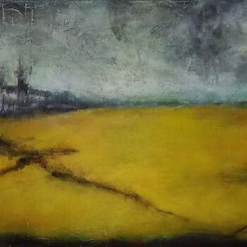 Painting titled "UKRAINE" by Patricia Delorme, Original Artwork, Acrylic Mounted on Wood Stretcher frame