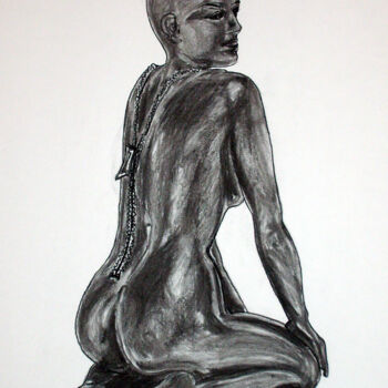 Картина под названием "femme-zippee-1.jpg" - Patricia M. Le Démon Du Crayon, Подлинное произведение искусства