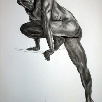 Pittura intitolato "athlète.jpg" da Patricia M. Le Démon Du Crayon, Opera d'arte originale