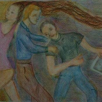 Dibujo titulada "Eran tres" por Patricia Maiolino, Obra de arte original, Lápiz