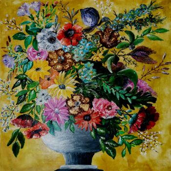 Pittura intitolato "Le bouquet" da Patricia Poulot, Opera d'arte originale, Acrilico
