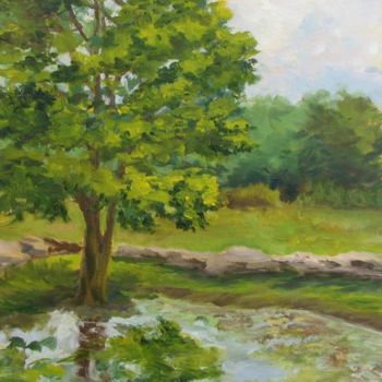 Painting titled "Summer Reflections" by Patricia Barone, Original Artwork, Oil