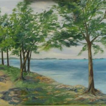 Painting titled "Poet's Path" by Patricia Barone, Original Artwork, Oil