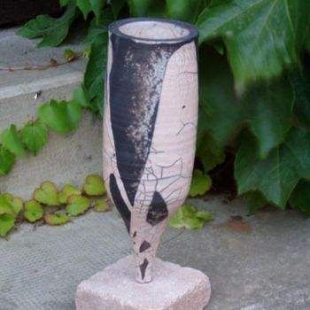 Sculpture titled "Coupe RAKU" by Patricia Pons Engels, Original Artwork, Ceramics