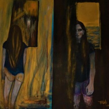 Pintura titulada "Derrière le miroir,…" por Patricia Segond, Obra de arte original, Acrílico