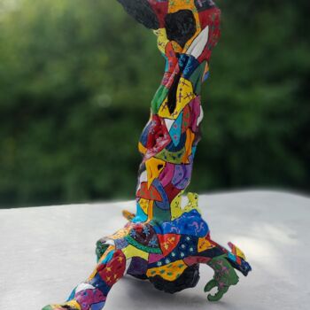 雕塑 标题为“Entre mes bras” 由Patrick Chaneac, 原创艺术品, 木