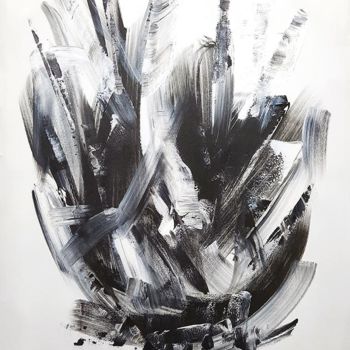 Painting titled "Black and White Par…" by Patrick Joosten, Original Artwork, Acrylic