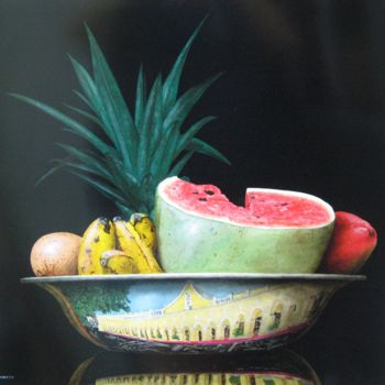 Painting titled "Fruits exotiques" by Patrick Lodwitz, Original Artwork, Oil