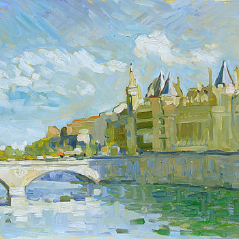 Peinture intitulée "La Conciergerie" par Patrick Marie, Œuvre d'art originale, Huile Monté sur Châssis en bois