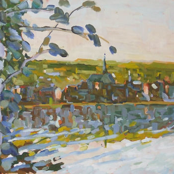 Peinture intitulée "Les Andelys - le ma…" par Patrick Marie, Œuvre d'art originale, Huile Monté sur Châssis en bois