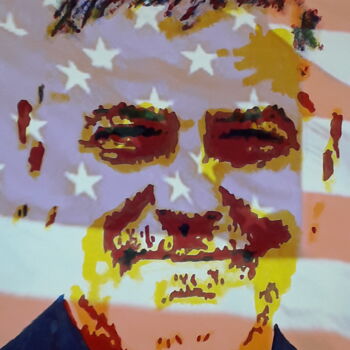 Digital Arts titled "George USA" by Patrick Mauxion (MAUX), Original Artwork, 2D Digital Work Mounted on Other rigid panel
