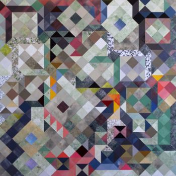 Peinture intitulée "pixel-blues-fragmen…" par Shub, Œuvre d'art originale, Acrylique