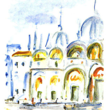 Painting titled "San Marco Venezia" by Patrick Tubaro, Original Artwork, Watercolor