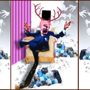 Arte digital titulada "TRUMP TRANSFORMÉ EN…" por Patrick Santus, Obra de arte original, Trabajo Digital 2D