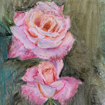 Schilderij getiteld "Rose" door Patrizia Salcini, Origineel Kunstwerk, Pastel