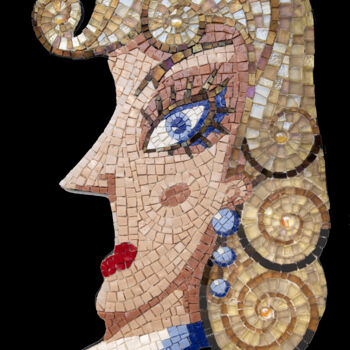 Sculpture titled "Linda" by Patrizia Salles, Original Artwork, Mosaic Mounted on Other rigid panel