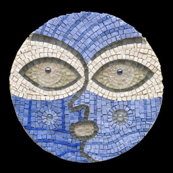Escultura titulada "Boko" por Patrizia Salles, Obra de arte original, Mosaico Montado en Otro panel rígido