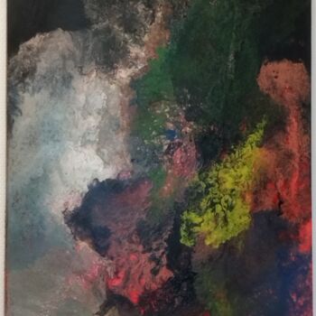 Painting titled "Nebuleuse 01" by Patrizio Sitzia (PATZ), Original Artwork, Acrylic Mounted on Wood Stretcher frame