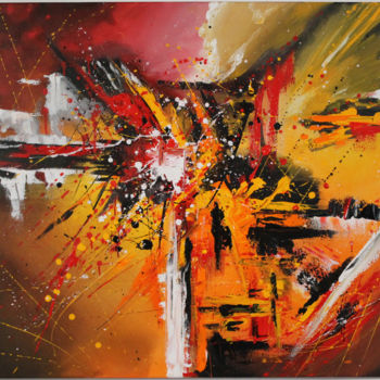 Картина под названием "orange#1" - Paul Brito, Подлинное произведение искусства, Акрил