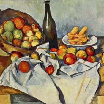 Schilderij getiteld "La corbeille de pom…" door Paul Cézanne, Origineel Kunstwerk, Olie