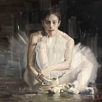 Painting titled "Young Dancer N0.20" by Paul Cheng, Original Artwork, Oil Mounted on Wood Stretcher frame