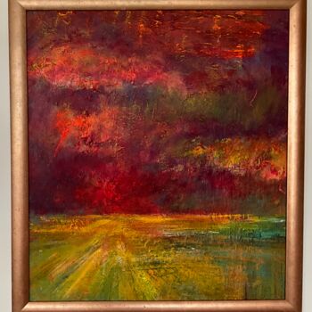 Malerei mit dem Titel "Burning sky" von Paul Dirkse, Original-Kunstwerk, Acryl