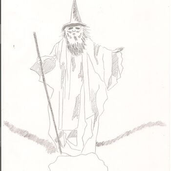 Disegno intitolato "Tolkien 2" da Paul-Éric Langevin, Opera d'arte originale, Matita