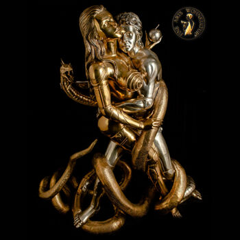 Sculpture titled "Adam & Eve Riesige…" by Paul John Ballard, Original Artwork, Bronze
