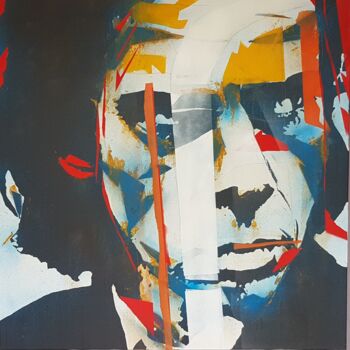 Painting titled "Nick Cave Into My A…" by Paul Lovering, Original Artwork, Acrylic Mounted on Wood Stretcher frame