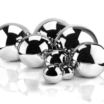 Disegno intitolato "Shiny Chrome Balls" da Paul Stowe, Opera d'arte originale, Matita