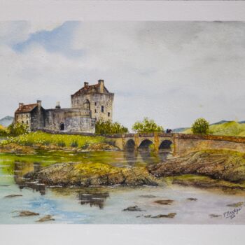 "Eilean Donan Castle…" başlıklı Tablo Paula Bridges tarafından, Orijinal sanat, Suluboya Diğer sert panel üzerine monte edil…