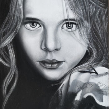 Painting titled "ADOLESCENCE (Noir e…" by Paule Benatti, Original Artwork, Pastel Mounted on Cardboard