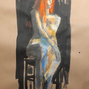 Drawing titled "Francesca silhouette" by Paule Guerin, Original Artwork, Ink
